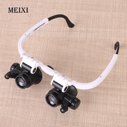 LED Head-mounted Watch Maintenance Magnifying Glasses Double Eyes Magnifying Glasses With LED Light As Close reading glasses