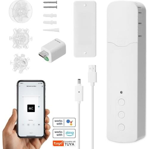 TM616EGB Tuya WiFi Smart Pull Bead Curtain Motor WiFi Converter APP Control Voice Control Compatible with Alexa Google Home