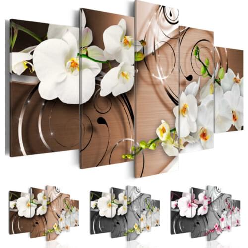 Unframe Modern Oil Painting on Canvas Abstract Flower Orchid Wall Decor Hanging Decor for Living Room High Quality,Choose Size:3