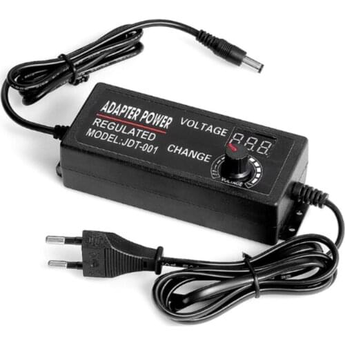 Universal 9-24V 3A Adjustable AC/DC Power Supply Regulator Adapter with Display K5DB