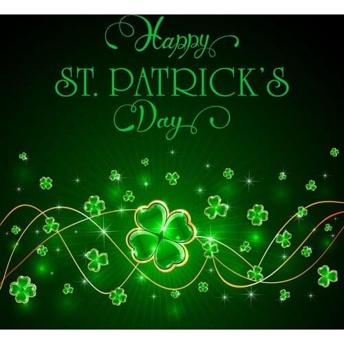 Backgrounds for 2020 St. Patricks Day photo vinyl Green trefoil background backdrops for photo studio props fotografia lv-1327