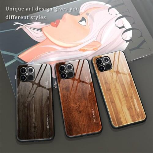Screen Protector Luxury Liquid Silicone Wood Grain Phone Case For iPhone 12 MINi 11 Pro Max X XR XS 7 8 SE 2020 Capa Glass Case