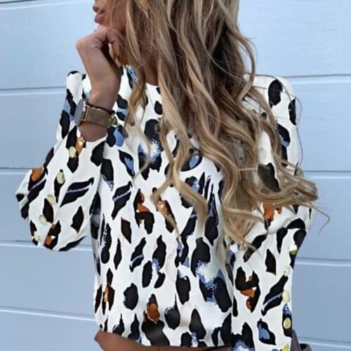 Floral Solid Color Metal Buttons Women Slim Blouse Long Sleeve All-matched Print O Neck Long Sleeve Office Shirts Daily Workwear