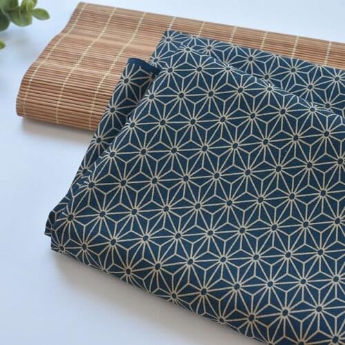 1meter 100% cotton Geometric navy blue fabric for Childrens skirt dress DIY Summer clothes bag handwork fabric art XMT