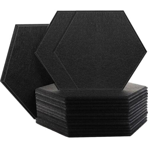 16 Pack Hexagon Acoustic Panels Sound Proof Padding Beveled Edge Sound Panels for Wall Decoration and Acoustic Treatment