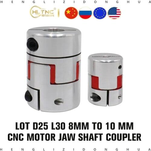 2pcs/lot 8mm to 10 mm CNC Motor Jaw Shaft Coupler Flexible Coupling Spider Flexible 8*10mm 4/5/6/6.35/8/9.5/10/12mm