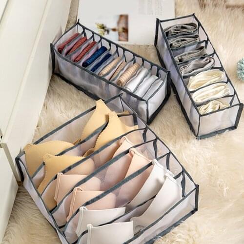 3pcs Set Dormitory Closet Organizer Home Separated Underwear Storage Box For Socks Bra Organizer Foldable Drawer Organizer