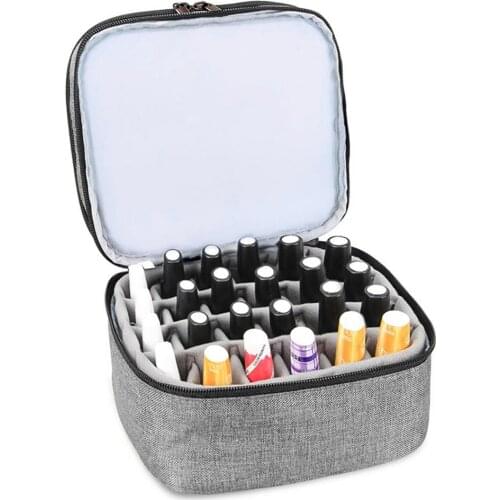 30 Grids Nail Polish Storage Bag Cosmetic Essential Oil Perfume Handbag Double-Layer Portable Lipstick Organizer Box Holder