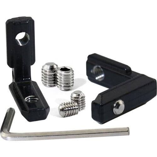 4 10pcs 20S L Shape Black Inner Corner Connector Joint Bracket for 2020 Aluminum Profile with slot 6mm