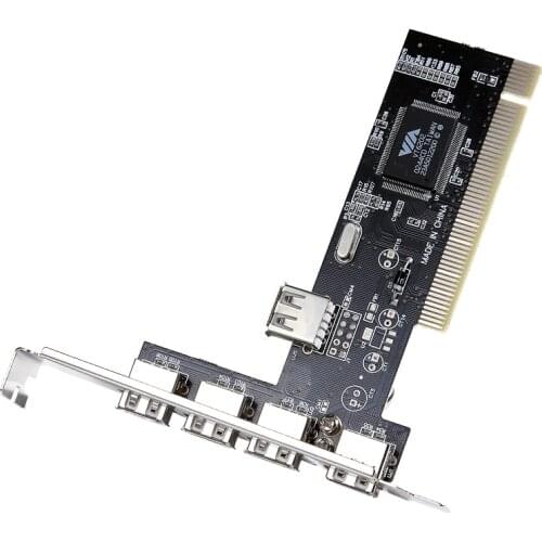 5 Port USB 2.0 High-Speed PCI Controller Card Adapter Hub 4 External&1 Internal
