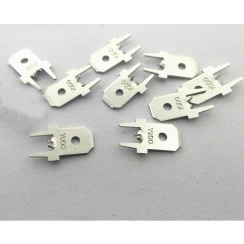50Pcs 6.3 Welding Inserts Circuit Board Terminal Block Plug-in PC Plug Spring Insert Welding Insert 6.3*0.8 with Positioning