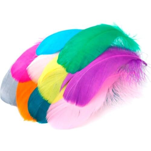 50pcs Floating Feathers 11 Colors Goose Feathers 8-13cm Plumage For Wedding Dress Hat Hair Decoration DIY Craft Making