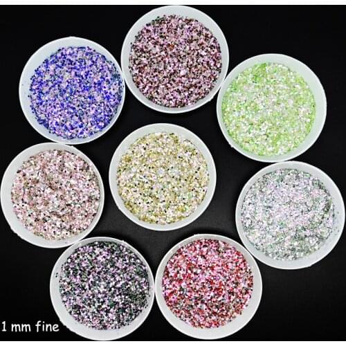 8 Colors 1/24" Mix Chunky Nail Holographic Glitter Powder Hexagon Striped Muti-Color Sequins Dust 1MM Pigment For Nails Manicure