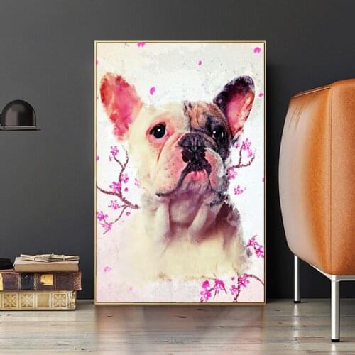 5D DIY Diamond Painting Black and White Dog Mosaic Rhinestone Diamond Embroidery Animal Cross Stitch Flower Home Decoration Gift