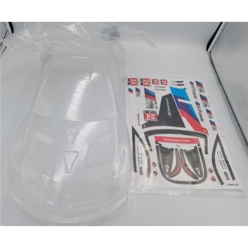 1/10 BMW M8 GTE Rc Car Clear Body + Logo Decals Sticker + Tail Wing + Lamp Cup Kits For Remote Control Cars Diy Accessories Part