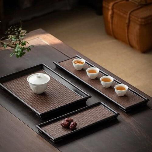 Japanese-Style Bamboo Mat Tea Tray Song Mat Tea Tray Bamboo Mat Dry Pour Pot Tray Pot Mat Tea Tray Rectangular Bamboo Tray