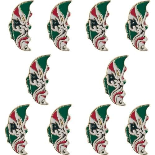 10pcs Chinese-Style Enamel Pins Drama Mask Brooch Retro Fashion Metal Badges Lapel Pins Jewelry Accessories Friends Tv Show