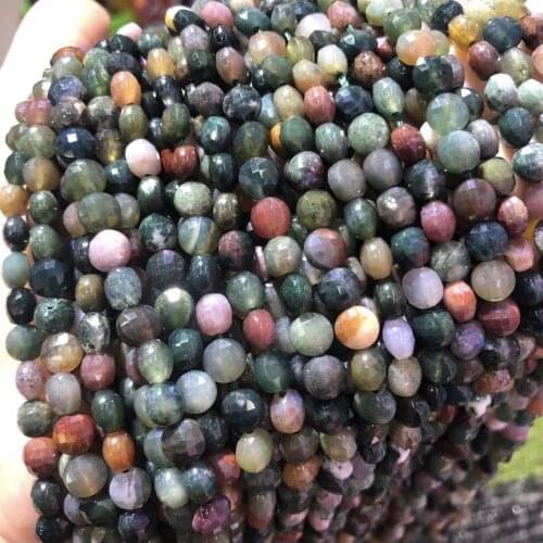 Natural Stone India Agates Beaded Oblate shape Faceted Loose Spacer Beads For Jewelry Making DIY Necklace Bracelet Accessories