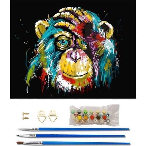 Color Orangutans Painting By Numbers Pictures By Number Animal Oil Painting For Adults Oil Painting Home Decoration