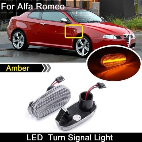 For Alfa Romeo GT 147(937) MiTo 955 FIAT Bravo 198 Clear Lens Car Front LED Side Marker Light Amber Turn Signal Lamp