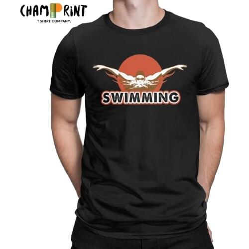 Swim Swimming Water Sports T-Shirts for Men Leisure Cotton Tees Crewneck Short Sleeve T Shirt New Arrival Clothing