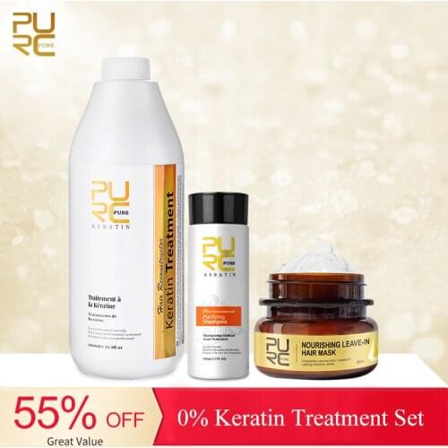 FORMALDEHYDE Free 0% Keratin Treatment Smooth and Straighten Hair Regenerate Remove Odor Mask Care