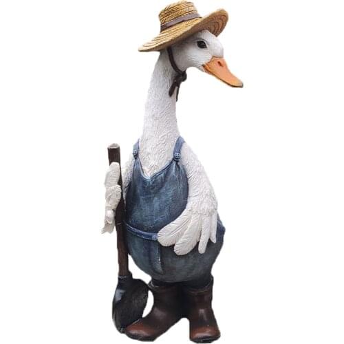 Courtyard Art Decoration Female Duck Garden Funny Resin Figure Statue-funny Lawns Gifts Winter Gardens For Outdoor Courtyards