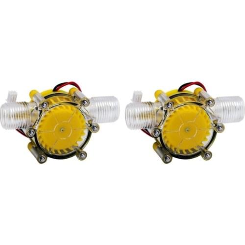 2Pcs 10W Water Flow Pump Mini Hydro Generator Turbine Flow Hydraulic Conversion 12V & 5V