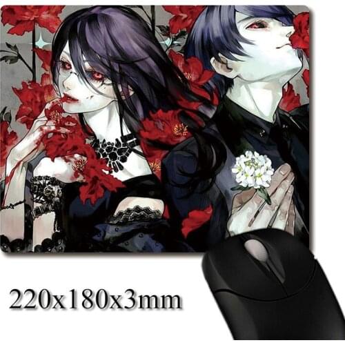 Beautiful Tokyo Ghoul CG printed Heavy weaving anti-slip rubber pad office mouse pad Coaster Party favor gifts 220x180x3mm