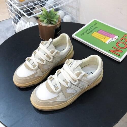 Womens Sports Shoes Fashion Womens Sneakers 2021 Lace-Up Breathable Platform Casual Vulcanize Shoes Round Head Comfortable