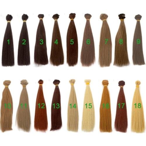 100PCS/LOT Wholesale Doll Tress DIY Wig Hair BJD Dolls Straight Doll Hair 20CM