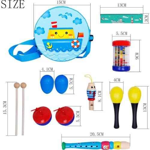 Small Percussion Instrument Musical Kids Children Beat Music Toy Set with Bag