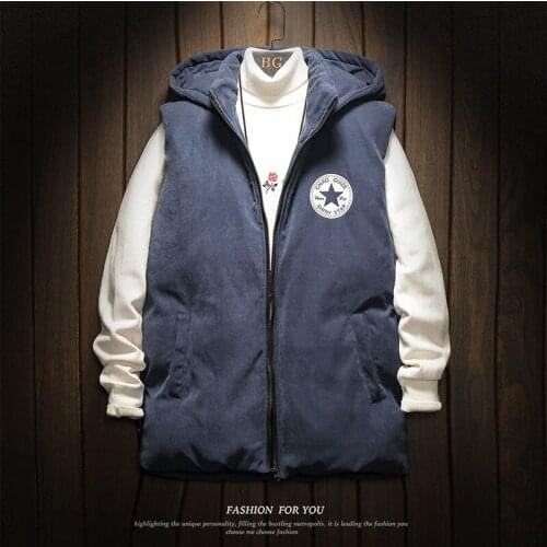 Mens Winter Parkas Vest 2021 Mens Fashion Casual Loose Sleeveless Vest Men Motorcycle Denim Jacket Punk Jacket Men Clothing