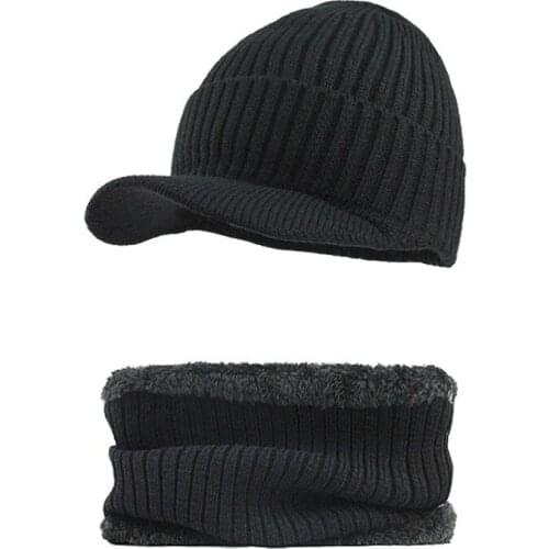 Mens Beanies 2019 New Skullies Winter Hat Warm Cap Male Women Wool Scarf Caps Set Plus Velvet Fisher Thicken Ear Protection Hat