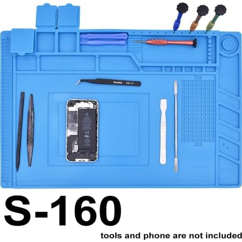 New Arrived S-160 Magnetic 45CM * 30CM Repair Anti-Static Mat Advanced DIY Tool ESD Mat Welding Bench Tape Pad 10pcs/lot
