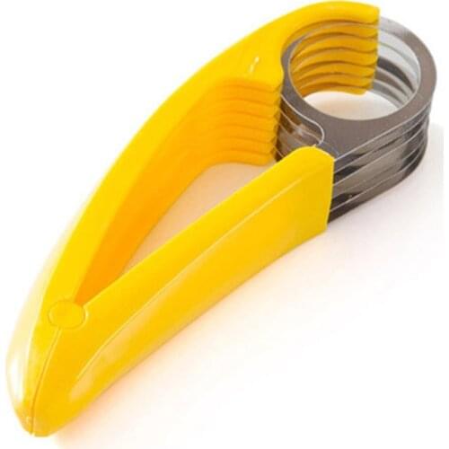 Stainless Steel Banana Cutter Fruit Vegetable Sausage Slicer Salad Sundaes Tools Cooking Tools Kitchen Accessories ABS Gadgets