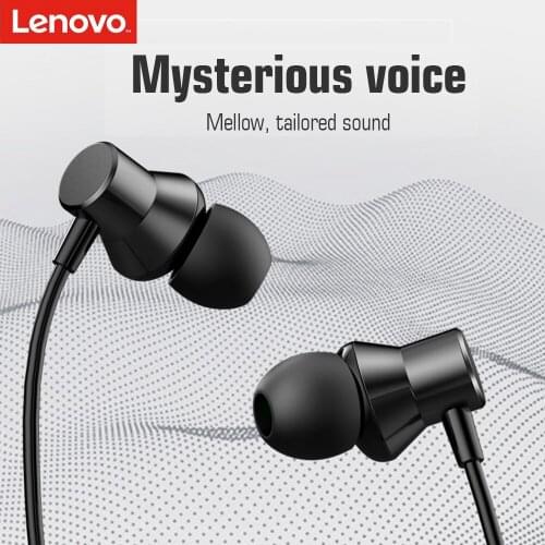Original Lenovo HF130 3.5mm In-ear Wired Earphone Sound Heavy Subwoofer Driver Stereo Earbuds Sports Earphone with Mic Headset