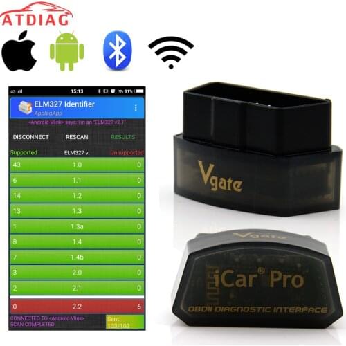 Original Vgate iCar Pro OBD2 Scanner Bluetooth 4.0/WIFI Car Diagnostic Tool ELM327 V2.1 iCar Pro Scanner For Android/IOS