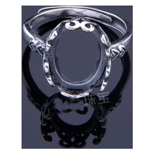 10*13mm 925 STERLING SILVER women Semi Mount Bases Blanks base blank Pad VINTAGE ring rings Setting set jewelry gift diy A1310