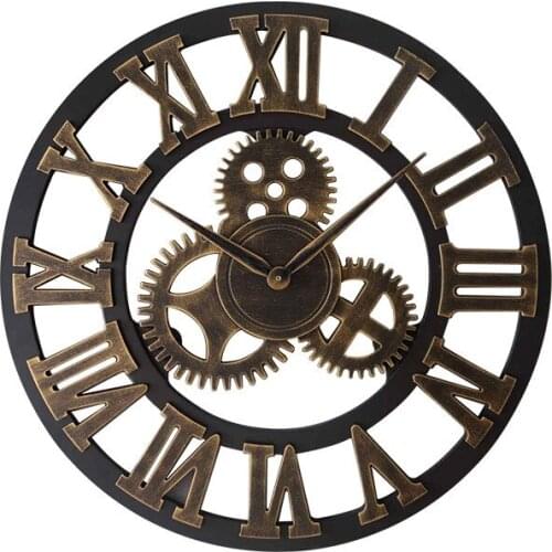 Industrial Gear Wall Clock Decorative Wall Clock Industrial Style Wall Clock (50cm Golden Shipment without Battery)
