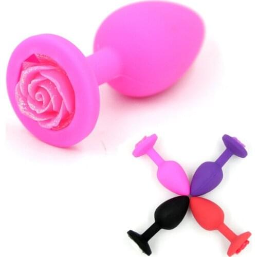 Rose Flower Anal Sex Toys Silicone Anal Plug Backyard Prostate Massage G-spot Masturbation Butt-Plug Dildo Sex Toy for Women Gay