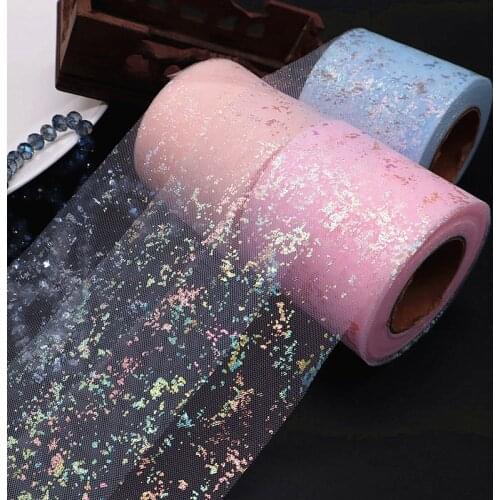 Shiny Tulle Roll 6cm*25yards Tape for DIY Handmade Bowknot and Wedding Decor Party Supplies Baby Shower Tutu Skirt