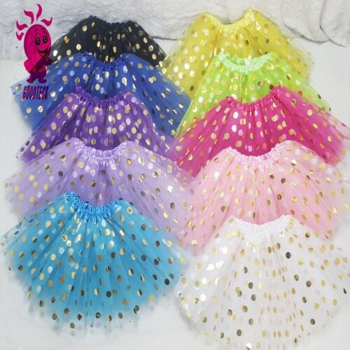 Spring summer foreign trade childrens skirts new European and American dot net yarn childrens TUTU princess skirt
