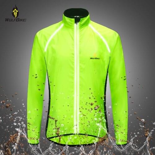 WOLFBIKE Thin Cycling Jackets Road Mountain Bike Water Rain Repellent Breathable Reflective Outdoor Sports Bicycle Windbreaker