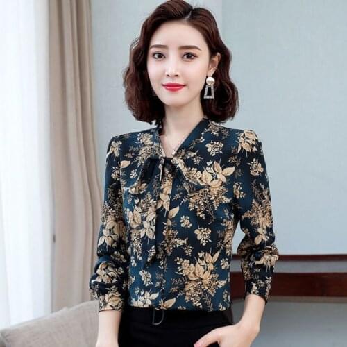 Women Blouse Womens Chiffon Shirt Autumn Long-Sleeved Top Womens Shirt Blusas Mujer De Moda