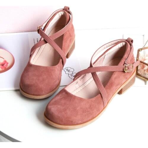 Womens Shoes Japanese Retro Mary Jane Literature Soft Girl Student Buckle Mid Heel 3cm Gentle Wind Fairy Ballet Genuine Leather