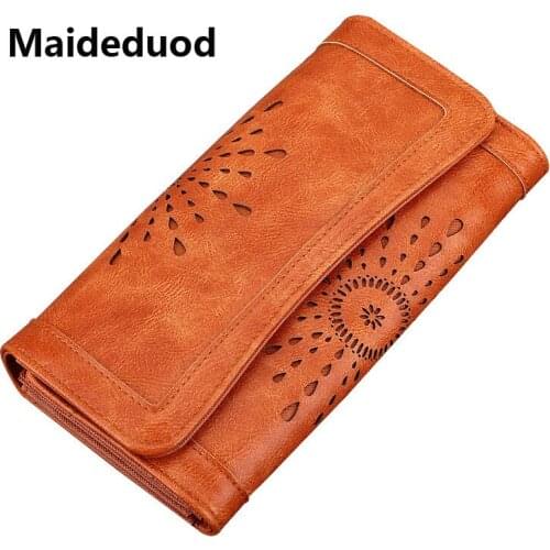 Maideduod New fashion women wallet clutch purses female long PU leather card holder high quality coin pocket bolsas money bag