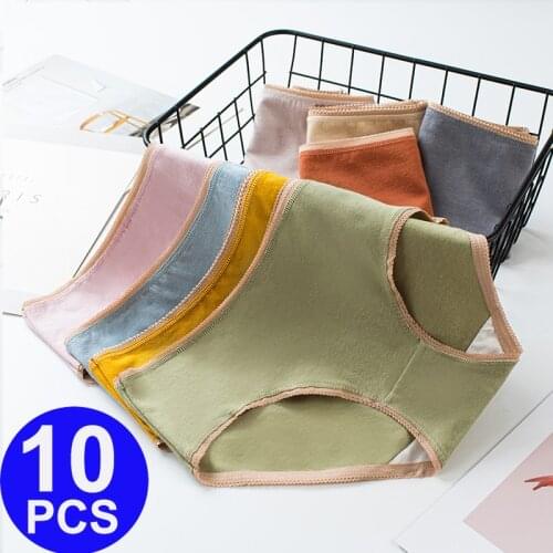 0.4$/Pc 10Pcs/Lot Women Underwear Cotton Panties Cotton Underwear Women Panty Sexy Lingerie Femme Трусы Женские Majtki Damskie