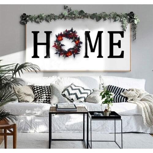 12” Halloween Poppies Wreath Flower Wreaths Garland for front Door Halloween