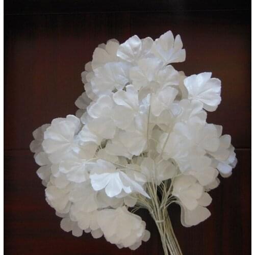 120PCS/lot White Ginkgo Leaves Wedding Props Artificial Tree Branches Party Background Decoration Free Shipping ZA3775